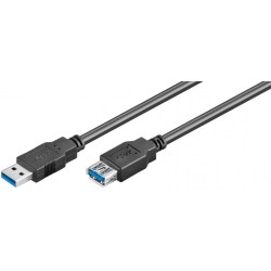 cablu extensie usb 3.0 a tata - usb 3.0 a mama, 1.8m, negru, goobay
