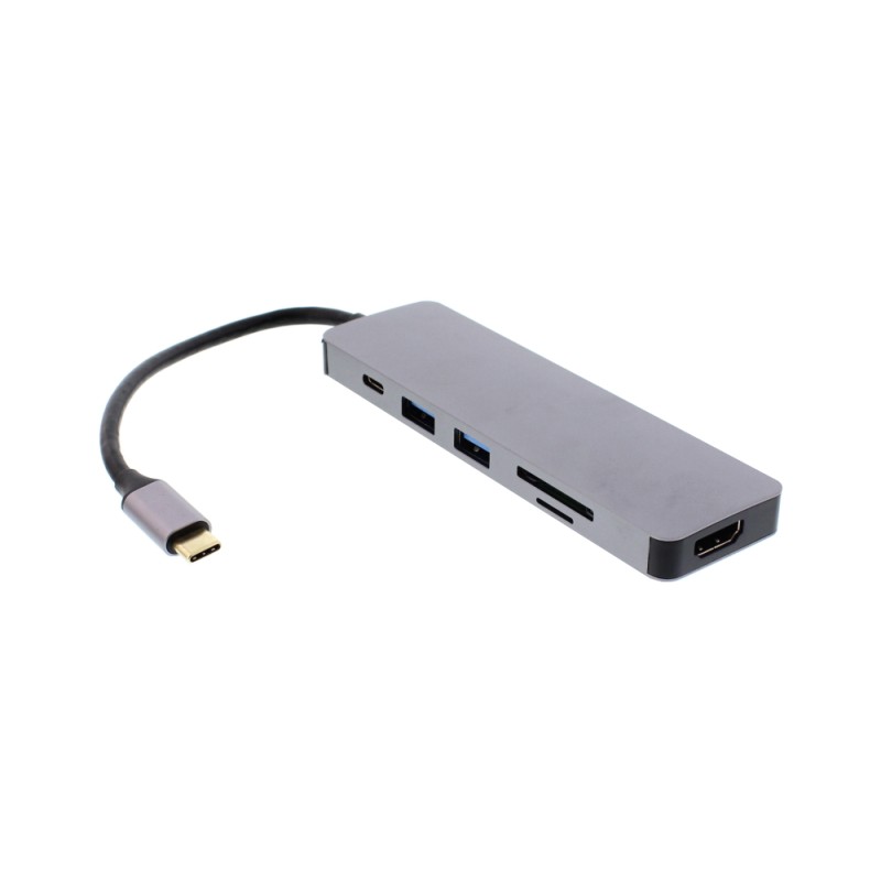adaptor usb-c - hdmi 4k, 2x usb3.0, cititor card, usb-c pd 60w, well adaptor usb-c - hdmi 4k, 2x usb3.0, cititor card, usb-c pd 60w, well