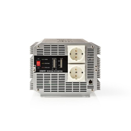 invertor de tensiune nedis 12 v dc - 230 v ac 2500 w 2x schuko