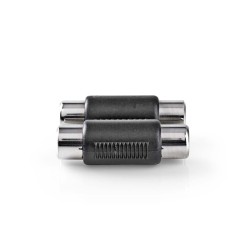 adaptor audio stereo 2x rca mama - 2x rca mama set 10 bucati nedis