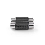 adaptor audio stereo 2x rca mama - 2x rca mama set 10 bucati nedis