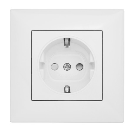priza simpla schrack visio50 ev106104 complet protectie copii incastrat alb cu surub