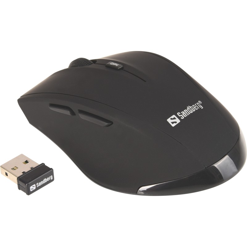 mouse wireless sandberg 630-06 pro, 1600dpi, usb, negru
