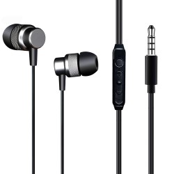casti in-ear cu fir well, microfon, reglare volum, jack 3.5mm, ep303, negru