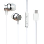 casti in-ear cu fir well, microfon, reglare volum, usb-c, epc04, alb
