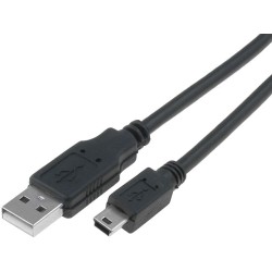 home, Cablu USB 2.0 USB A mufă,USB B mini mufă nichelat 1,8m negru -1, dioda.ro