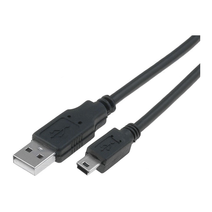 home, Cablu USB 2.0 USB A mufă,USB B mini mufă nichelat 1,8m negru -1, dioda.ro
