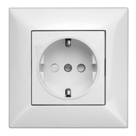 priza simpla schrack visio50 ev106103 complet protectie copii incastrat alb conexiune elastica