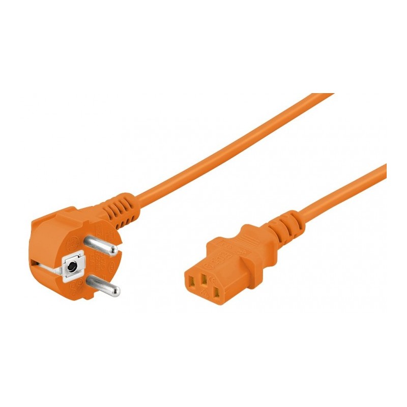 cablu de alimentare iec cotit, 2m, portocaliu, goobay