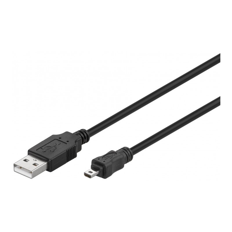 cablu usb 2.0 a tata - mini usb 8pini, 1.8m, negru, goobay