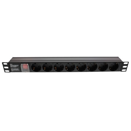 unitate 8 prize cu intrerupator pentru rack 19" 1u cablu 2m well