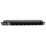 unitate 8 prize cu intrerupator pentru rack 19" 1u cablu 2m well