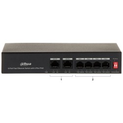 switch dahua dh-pfs3006-4et-36, 4 porturi poe, 2 porturi uplink, 10/100mbps