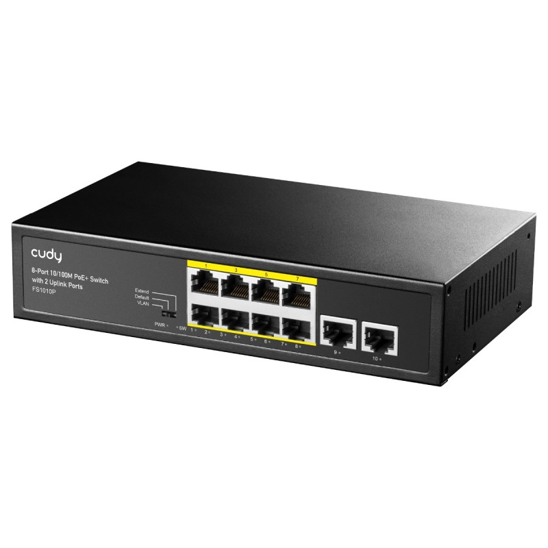 switch 8 porturi poe, 2 porturi uplink, 10/100mbps, fs1010p cudy switch 8 porturi poe, 2 porturi uplink, 10/100mbps, fs1010p cudy