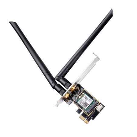 placa de retea pci express wireless ax5400 wi-fi 6e, 2 antene 3dbi, bluetooth 5.2, we3000 cudy
