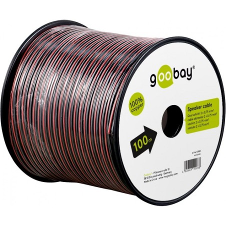 cablu difuzor rosu/negru 2x0.75, cupru 100m pe tambur