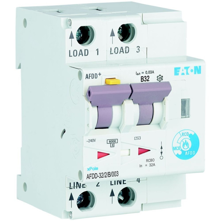 intrerupator diferential afdd 32a 2p b 10ka 30ma, eaton