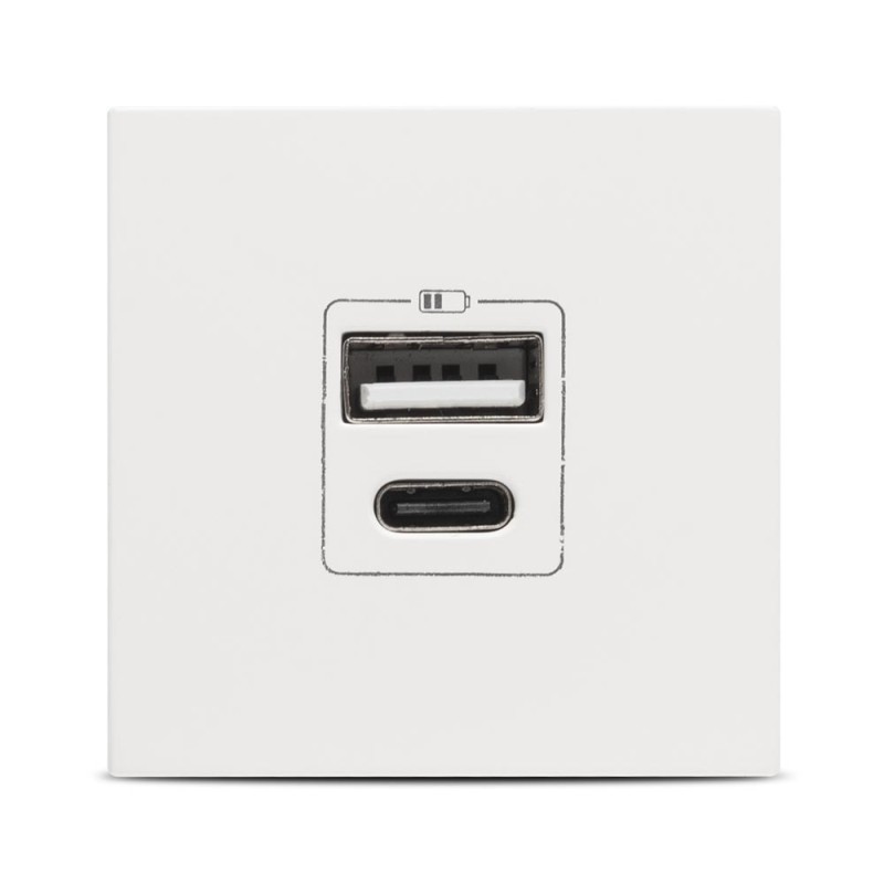 moda voice, priza usb a+c 5v 2,4a 2m, alb mat, elbi