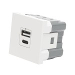 moda voice, priza usb a+c 5v 2,4a 2m, alb mat, elbi