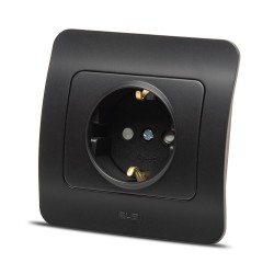 jazz priza cp protectie copii, negru mat, elbi