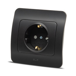 jazz priza cp protectie copii, negru mat, elbi