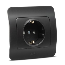 jazz priza cp protectie copii, negru mat, elbi