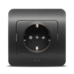 jazz priza cp protectie copii, negru mat, elbi