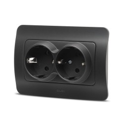 jazz priza dubla cp, negru mat, elbi