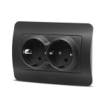 jazz priza dubla cp, negru mat, elbi