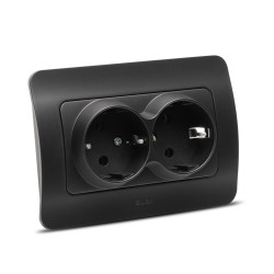 jazz priza dubla cp, negru mat, elbi