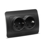 jazz priza dubla cp, negru mat, elbi