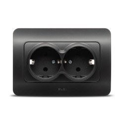 jazz priza dubla cp, negru mat, elbi