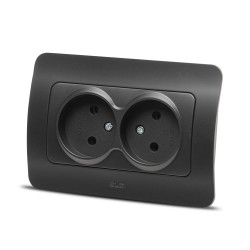 jazz priza dubla fara cp, negru mat, elbi