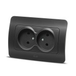 jazz priza dubla fara cp, negru mat, elbi
