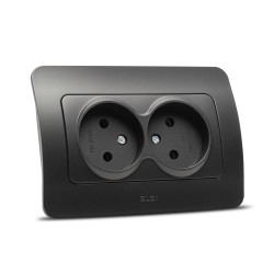 jazz priza dubla fara cp, negru mat, elbi