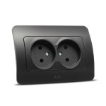 jazz priza dubla fara cp, negru mat, elbi