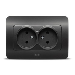 jazz priza dubla fara cp, negru mat, elbi