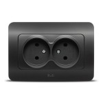 jazz priza dubla fara cp, negru mat, elbi