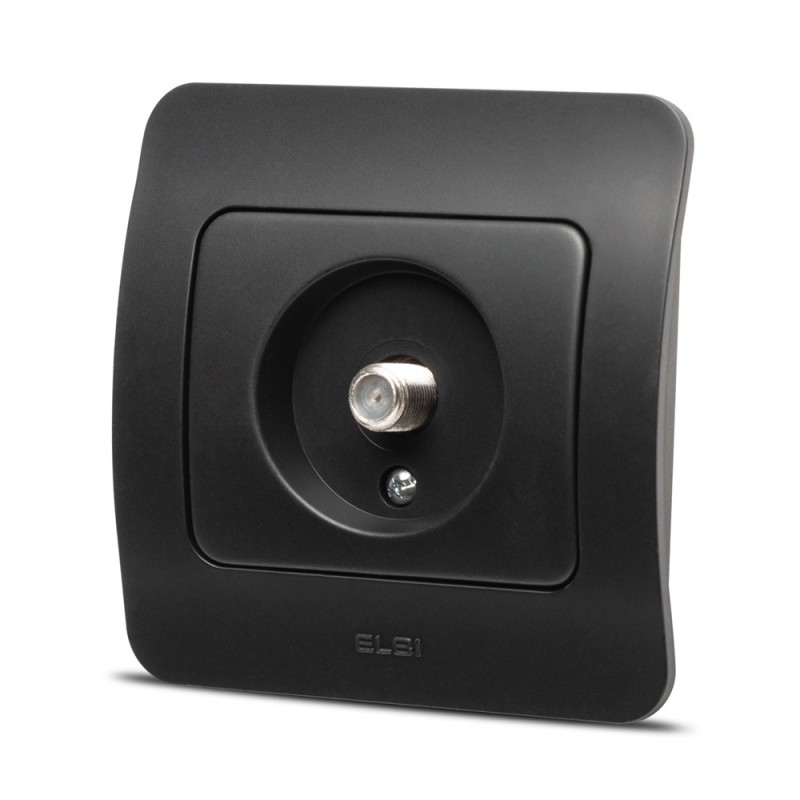 jazz priza tv conector f, negru mat, elbi