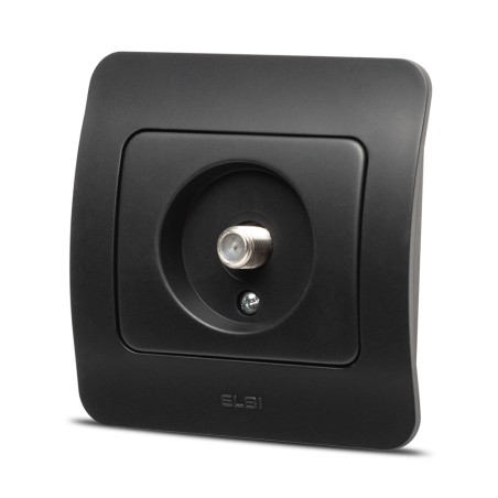 jazz priza tv conector f, negru mat, elbi