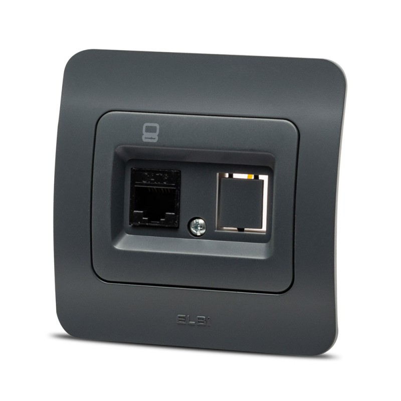 jazz priza utp 1xrj45, antracit, elbi