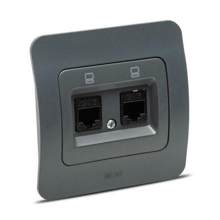 jazz priza utp 2xrj45, antracit, elbi