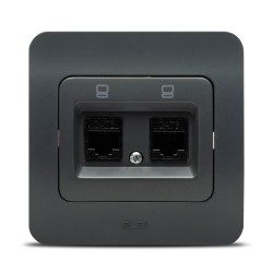 jazz priza utp 2xrj45, antracit, elbi