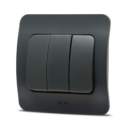 jazz intrerupator triplu, antracit, elbi