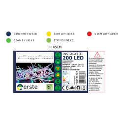 instalatie craciun alb 200led 10m ip44