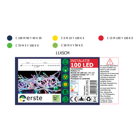 instalatie craciun rosu 100 led 8m ip20