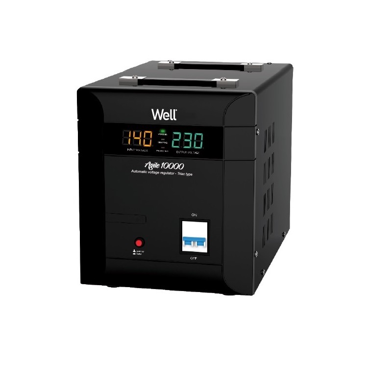 stabilizator automat de tensiune agile 10000va/7000w, negru, well
