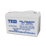Acumulator 12V GEL Deep Cycle Solar, Dimensiuni 331 x 173 x 213 mm, Baterie 12V 102Ah M8, TED Electric TED003492