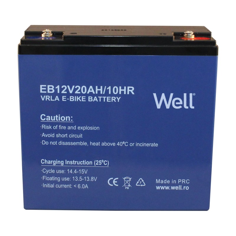 acumulator plumb acid biciclete electrice well 12v 20ah, terminal m5