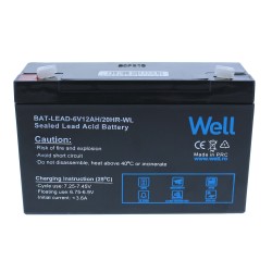 acumulator plumb acid well 6v 12ah, terminal t1